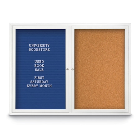 United Visual Products Corkboard, 60"x36", Cloud/Bronze UV405PLUS-BRONZE-CLOUD
